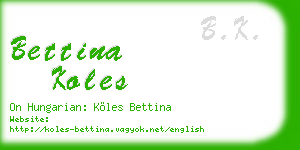 bettina koles business card